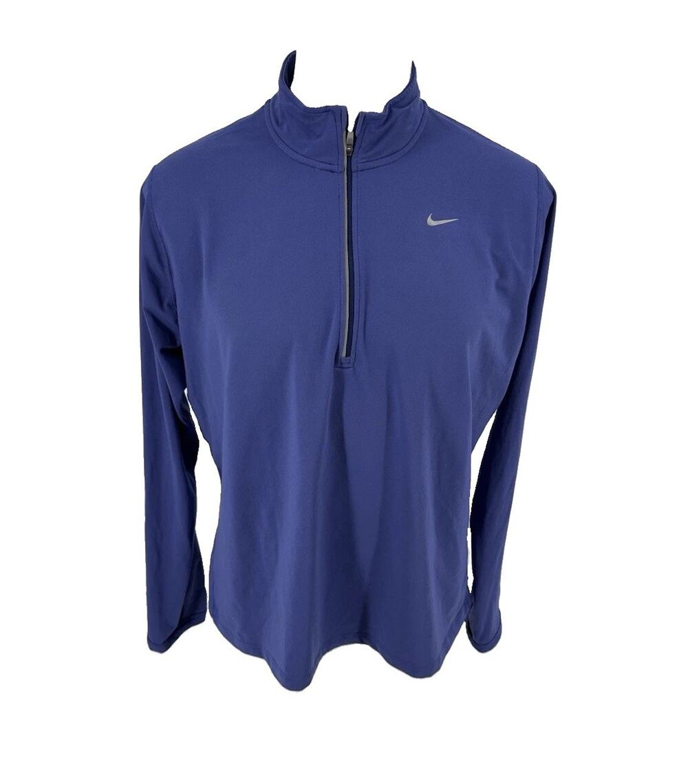 Nike Dri-FIT Size 1X Women Running 1/4 Zip Running Top Long Sleeve T-shirt D11